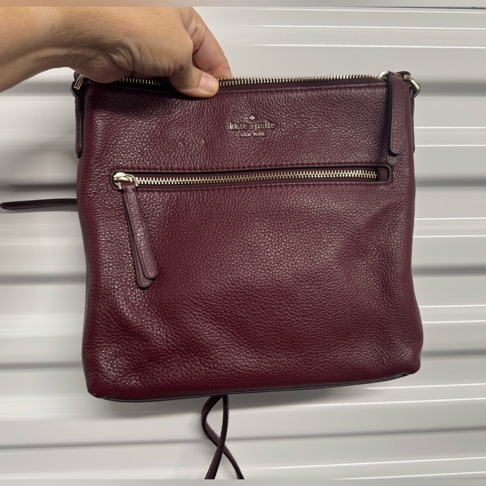Kate Spade EUC Wine Leather Crossbody Bag